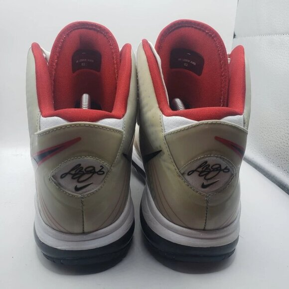 Nike Lebron James 8 V/2 SZ 11.5 White Sport Red Miami Heat Elite 429676-100 - Picture 5 of 9